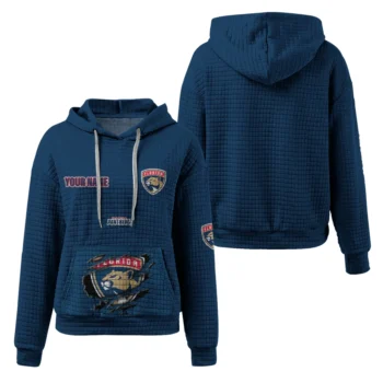 Customized Florida Panthers 3D Waffle Hoodie - Claw Design Red