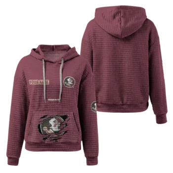 Custom Florida State Seminoles 3D Waffle Hoodie - Claw Design Garnet