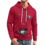 georgia-bulldogs-3d-waffle-quarter-no-zip-hoodie-customized-claw-design-red-latest-model.webp