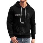 juventus-3d-waffle-quarter-no-zip-hoodie-custom-claw-design-black-latest-model.webp