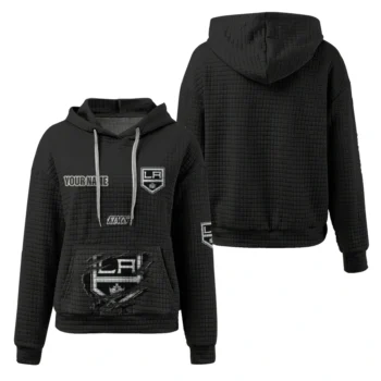 Personalized Los Angeles Kings 3D Waffle Hoodie - Claw Design Black