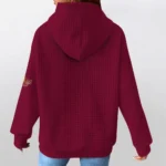 louisiana-monroe-warhawks-3d-waffle-quarter-no-zip-hoodie-personalized-claw-design-red-latest-model.webp