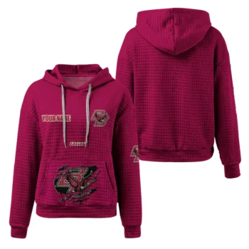 Personalized Louisiana Ragin' Cajuns 3D Waffle Hoodie - Claw Design Red