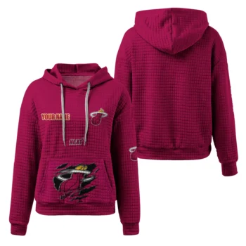 Customized Miami Heat 3D Waffle Hoodie - Claw Design Red