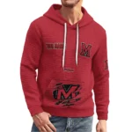 miami-redhawks-3d-waffle-quarter-no-zip-hoodie-custom-claw-design-red-latest-model.webp
