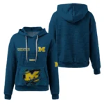 michigan-wolverines-3d-waffle-quarter-no-zip-hoodie-personalized-claw-design-blue-latest-model.webp