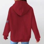 montreal-canadiens-3d-waffle-quarter-no-zip-hoodie-customized-claw-design-red-latest-model.webp