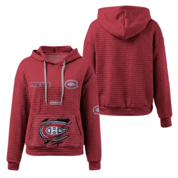 Customized Montreal Canadiens 3D Waffle Hoodie - Claw Design Red