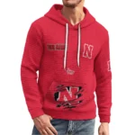 nebraska-cornhuskers-3d-waffle-quarter-no-zip-hoodie-personalized-claw-design-red-latest-model.webp