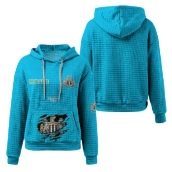 Customized Newcastle United 3D Waffle Hoodie - Claw Design Blue