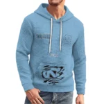 north-carolina-tar-heels-3d-waffle-quarter-no-zip-hoodie-custom-claw-design-light-blue-latest-model.webp