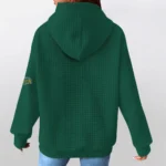 north-dakota-state-bison-3d-waffle-quarter-no-zip-hoodie-customized-claw-design-green-latest-model.webp