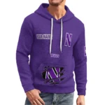 northwestern-wildcats-3d-waffle-quarter-no-zip-hoodie-custom-claw-design-purple-latest-model.webp