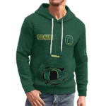 oregon-ducks-3d-waffle-quarter-no-zip-hoodie-personalized-claw-design-green-latest-model.webp