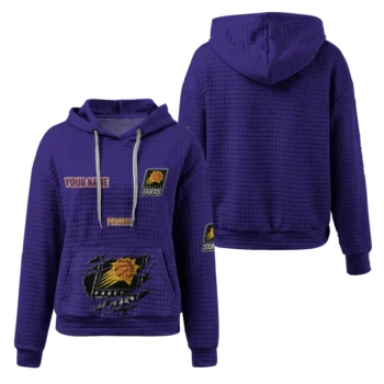 Personalized Phoenix Suns 3D Waffle Hoodie - Claw Design Purple