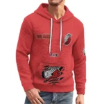 portland-trail-blazers-3d-waffle-quarter-no-zip-hoodie-personalized-claw-design-red-latest-model.webp