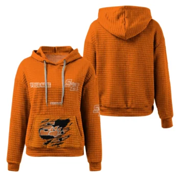 Personalized Sam Houston Bearkats 3D Waffle Hoodie - Claw Design Orange