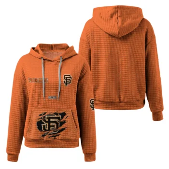 Custom San Francisco Giants 3D Waffle Hoodie - Claw Design Orange
