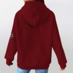 south-carolina-gamecocks-3d-waffle-quarter-no-zip-hoodie-customized-claw-design-garnet-latest-model.webp
