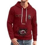 south-carolina-gamecocks-3d-waffle-quarter-no-zip-hoodie-customized-claw-design-garnet-latest-model.webp
