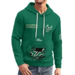 south-florida-bulls-3d-waffle-quarter-no-zip-hoodie-customized-claw-design-green-latest-model.webp