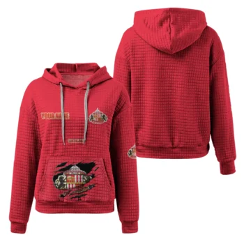 Custom Sunderland 3D Waffle Hoodie - Claw Design Red