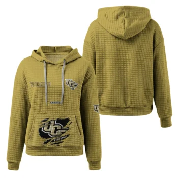 Customized UCF Knights 3D Waffle Hoodie - Claw Design Gold