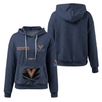 Custom Virginia Cavaliers 3D Waffle Hoodie - Claw Design Blue