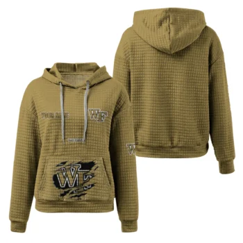Custom Wake Forest Demon Deacons 3D Waffle Hoodie - Claw Design Gold