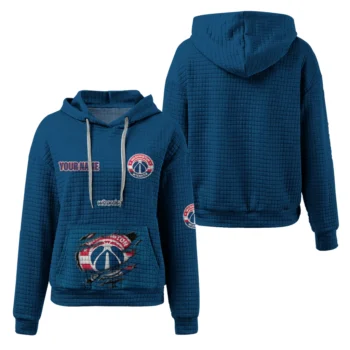 Custom Washington Wizards 3D Waffle Hoodie - Claw Design Blue