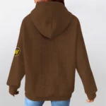 western-michigan-broncos-3d-waffle-quarter-no-zip-hoodie-customized-claw-design-brown-latest-model.webp