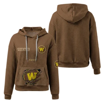 Customized Western Michigan Broncos 3D Waffle Hoodie - Claw Design Brown